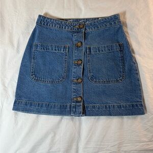 We the Free Denim Button-Front Skirt